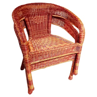 家用藤椅休闲圈椅扶手藤编老人椅子晒太阳庭院久坐不累藤条椅耐晒