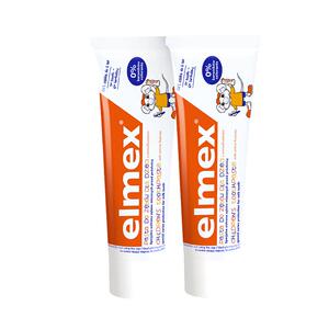 elmex艾美适0-3-6岁儿童含氟防蛀牙膏宝宝婴儿不辣嘴温和2支装