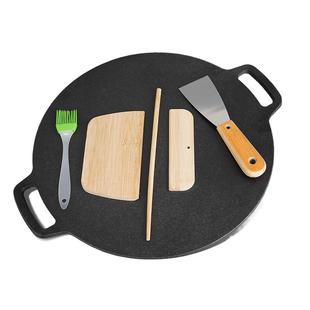 加厚铸铁杂粮煎饼鏊子家用煎饼锅不粘锅迷你铁锅平底煎饼果子工具