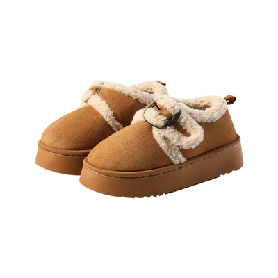 徕米亚加绒厚底外穿复古勃肯棉鞋