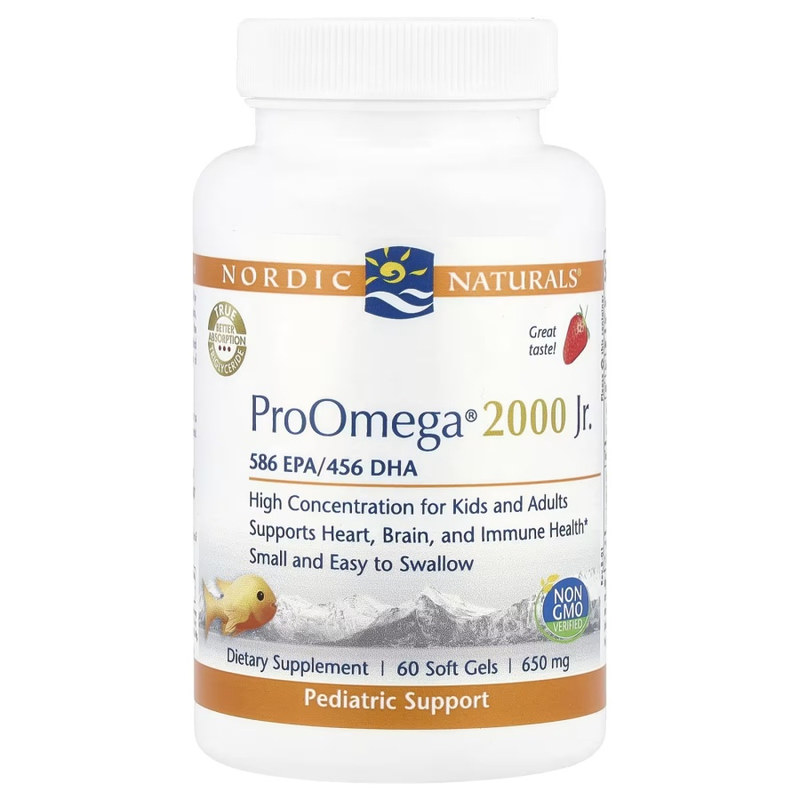 Nordic Naturals挪威小鱼进口青少年深海鱼油Omega2000jr软胶囊