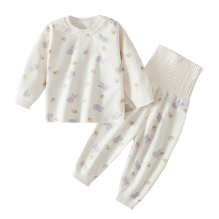 宝宝秋冬款内衣套装婴儿纯棉家居服高腰秋衣秋裤护肚春秋睡衣a类