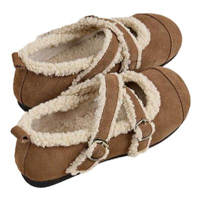 15mins厚底毛毛鞋女秋冬