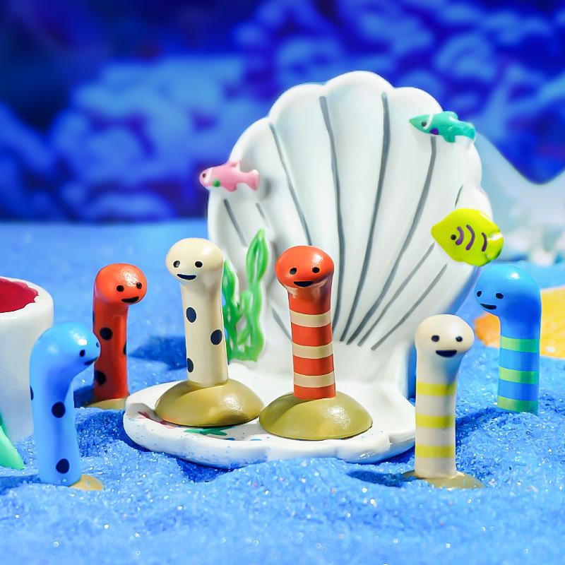 爆款夏日海洋 鱼缸鲨鱼嘴海鳗贝壳台 电脑桌面家居笔插造景新款热