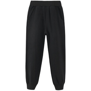 儿童深蓝色运动裤男女童校服裤卫裤春秋款加绒学生藏青色灰色校裤