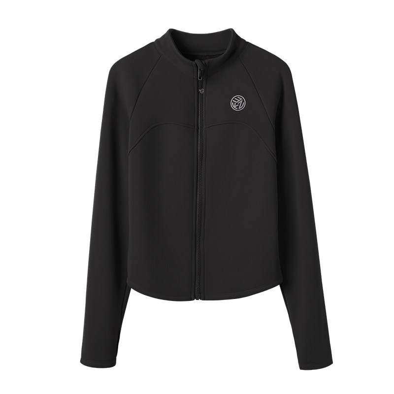 科里芙健身衣女秋冬款修身显瘦运动服保暖加绒立领三防瑜伽服外套
