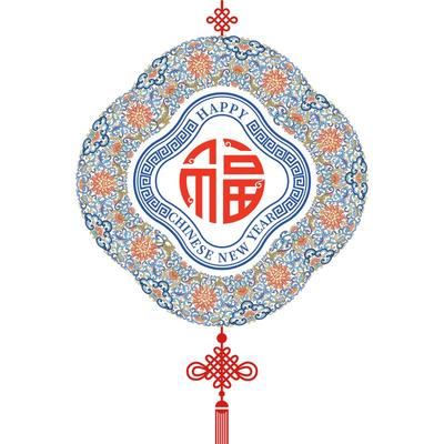 美果果新年春节玻璃门窗花贴纸