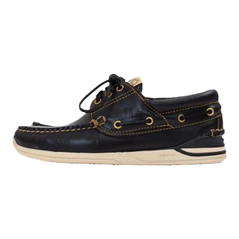 visvim uncle gui新款牛皮手工鞋固特异机车百搭渔夫日潮帆船潮鞋