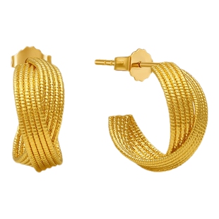 潮宏基浮光掠影黄金耳钉足金耳饰结婚三金婚嫁高奢女时尚礼物 卟