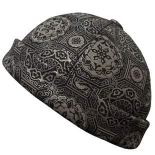 真皮地主帽休闲中年男女款秋冬季羊皮压花翻绒瓜皮帽翻毛羊皮帽子