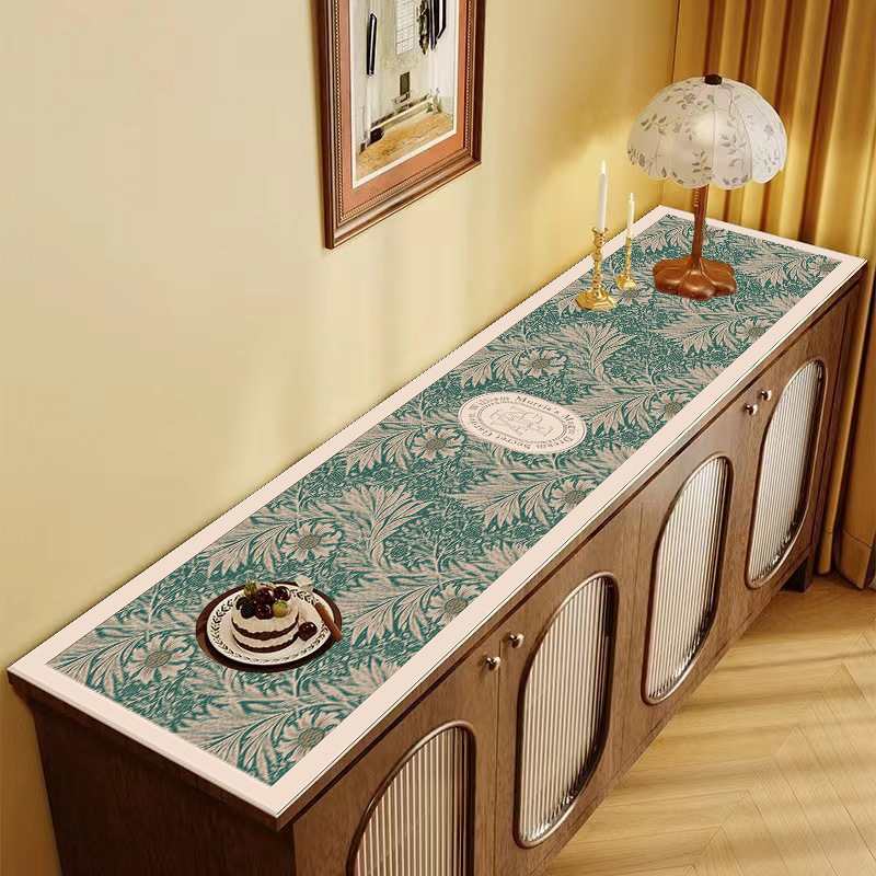 米色皮革餐边柜桌柜玄关脏台面免洗防垫子电视柜垫鞋柜防油垫防水