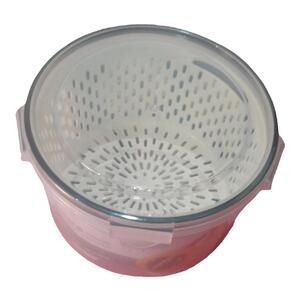 包邮双层保鲜盒带隔水篮冰箱水果蔬菜沥水盒便携带微波炉密封饭盒