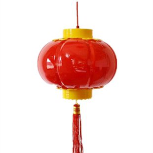 新年春节酒店树木装饰小灯笼大红亚克力塑料发光连串户外防水灯笼