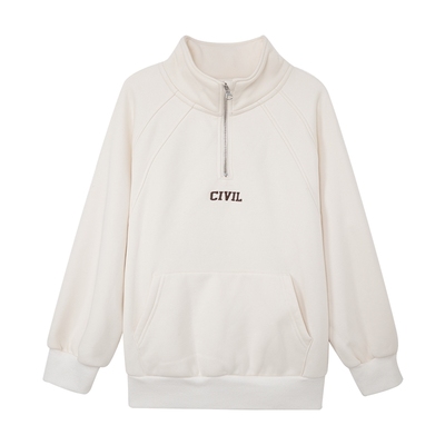 左西男童拉链立领加绒卫衣秋冬