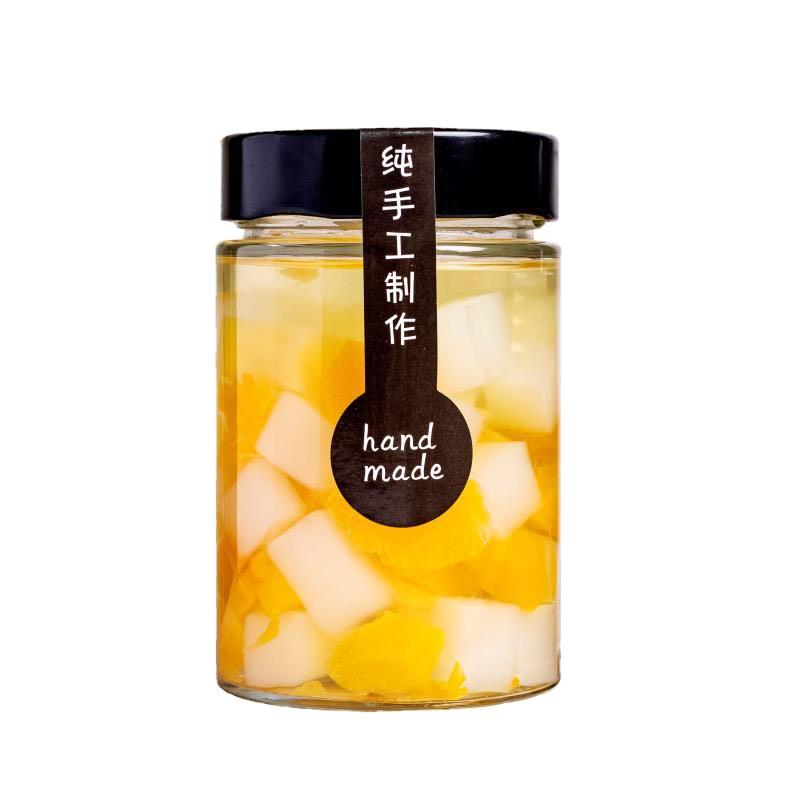 高盖食品级圆形水果罐头玻璃瓶辣椒酱蜂蜜瓶子果酱罐带盖空密封罐