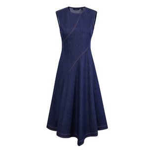 Navigare意大利小帆船无袖连衣裙女2026春夏新款收腰复古牛仔裙子