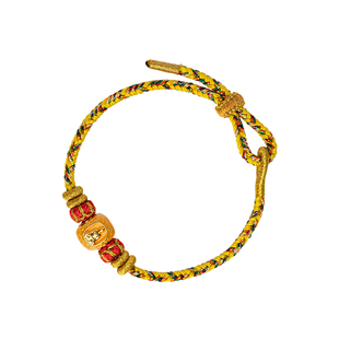 大善堂红绳生肖羊黄金手链女大日尊者珐琅彩手绳男手编本命年礼物