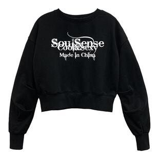 SoulSense潮牌仙系列made in china印花时尚高腰长袖短款圆领卫衣