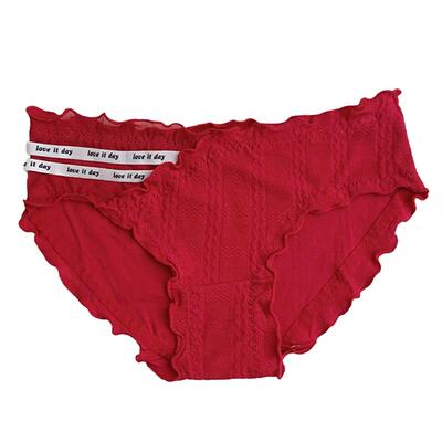 红色内裤女2024新款纯棉性感低腰女士纯欲风无痕本命年抗菌三角裤