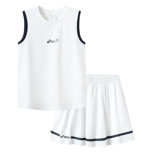 ASICS/亚瑟士童装连衣裙夏新款女童吸湿速干针织网球套装舒适高弹