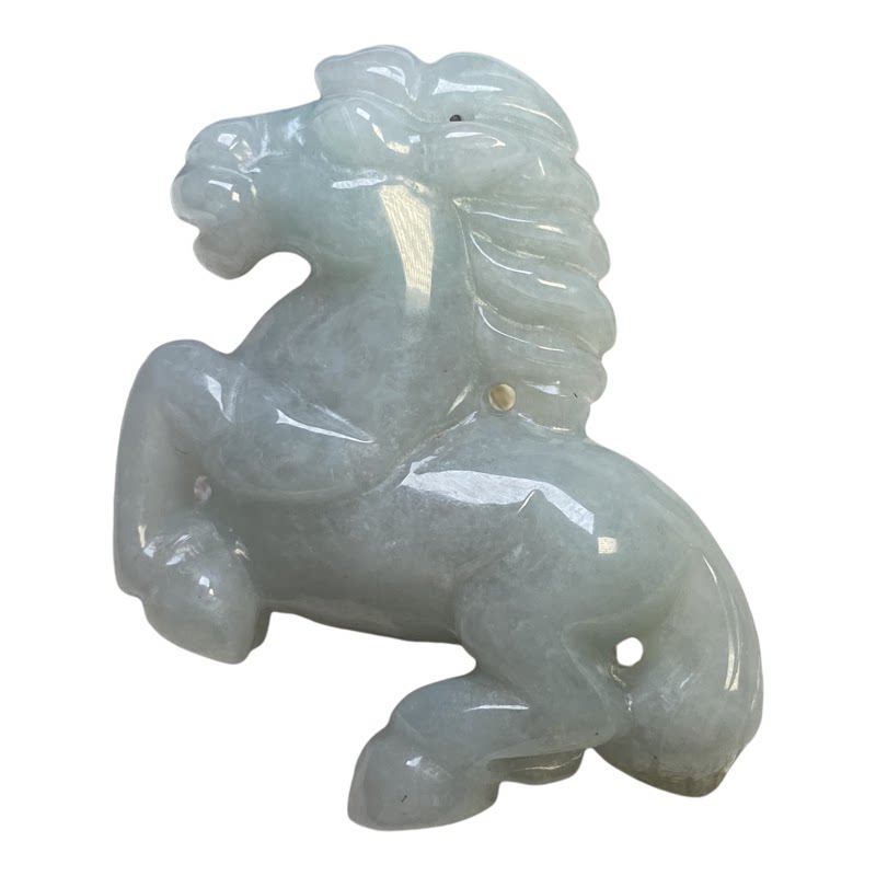 隆慈缘A货缅甸冰糯洒金马吊坠