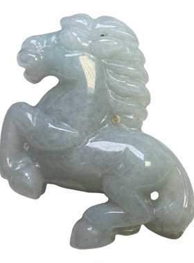 隆慈缘A货缅甸冰糯洒金马吊坠