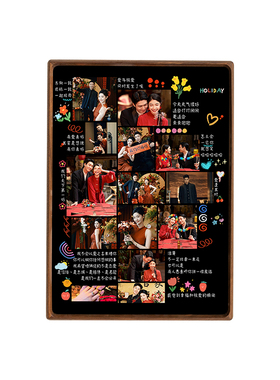 黑胡桃婚纱照相框送闺蜜仪式感