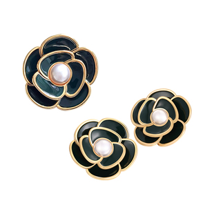 Annaya绿色山茶花胸针配大衣小众设计高级感配饰轻奢新年礼物女款