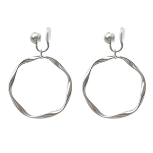 银色无痛高级感圈圈耳夹无耳洞女显瘦蚊香盘耳饰夸张气质耳钉耳环