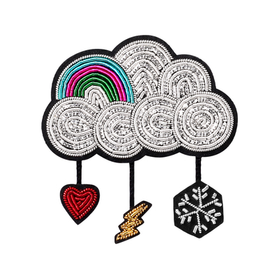 小众设计彩虹云朵胸针