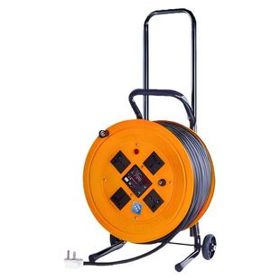 野豹移动电缆卷线盘收纳拖放绕线轮收线器100米50米30米插座空盘