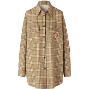 IIIVIVINIKO“兔毛羊毛”复古预科生学院风格纹衬衫女M310413154A