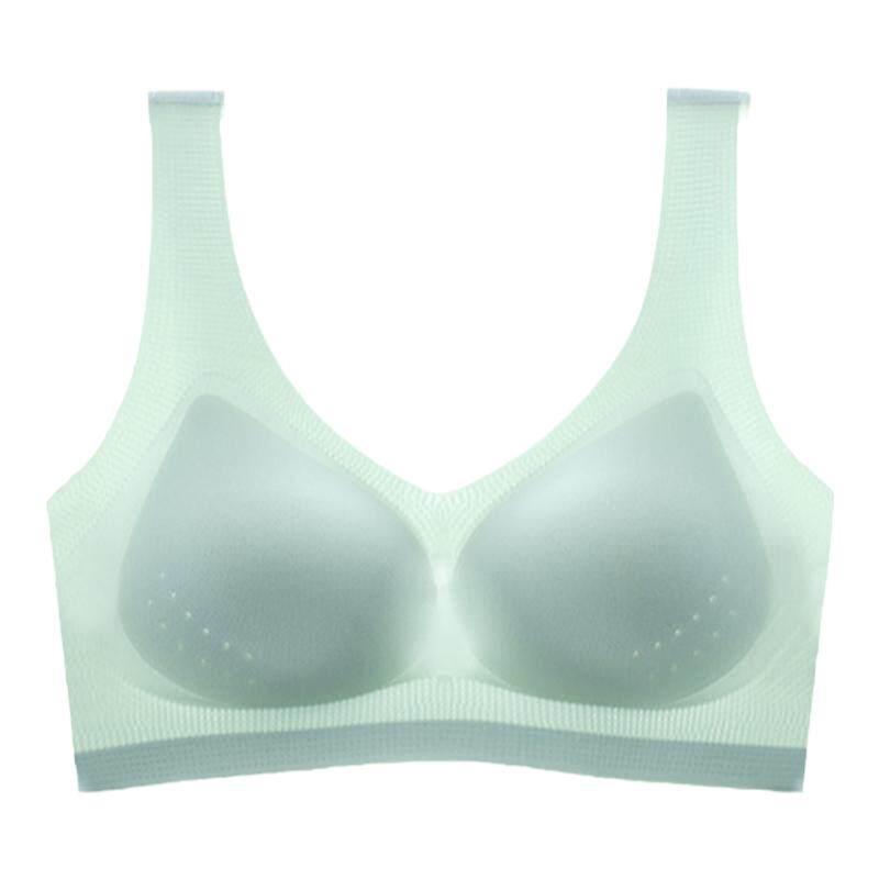 超薄款背心内衣女大码胖mm夏季无痕美背冰丝大胸显小无扣孕妇文胸