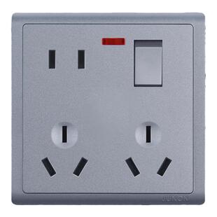 俊朗8孔插座带开关多孔位多功能八孔带指示灯多用插86型暗装面板