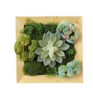 可定制壁挂植物装饰绿植实木墙壁背景墙鹿头仿真多肉挂饰北欧卧室