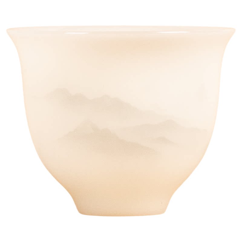 简约白色陶瓷茶杯60ml小号品茶杯