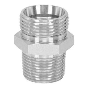 高压油管接头公制卡套H型24°内锥1CT-SP轻型1DT碳钢外丝直通接头