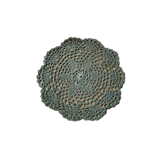 清新水莲手工钩针钩花盘垫美式乡村拍摄道具纯棉蕾丝桌垫圆形米白