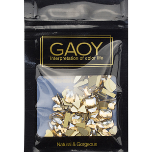 新年2024香槟网红钻超闪美甲钻石饰品平底异形钻不掉底混装100颗