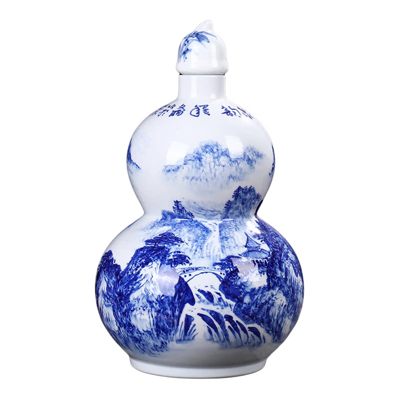 青花瓷陶瓷酒瓶景德镇手绘复古