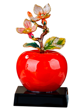 高档苹果造型平安是福摆件