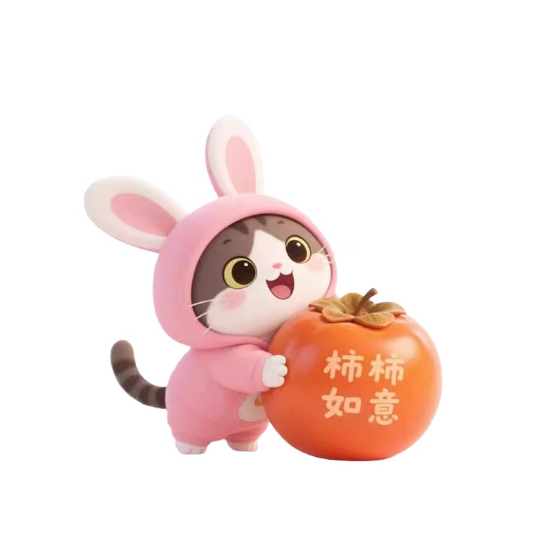 柿柿如意贴纸可爱小兔子贴画房间墙面木门冰箱贴橱柜装饰自粘贴纸