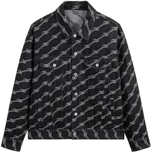 GXG男装 城市回溯满身提花时尚牛仔夹克外套 2023年秋季品