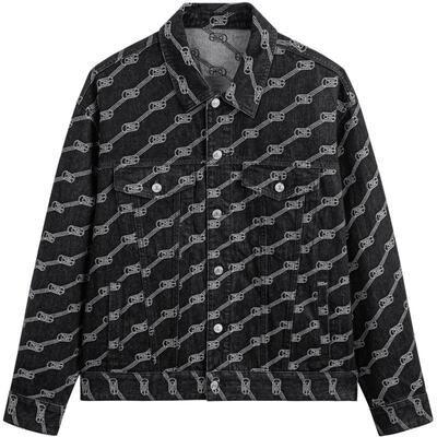 GXG男装 城市回溯满身提花时尚牛仔夹克外套 2023年秋季品