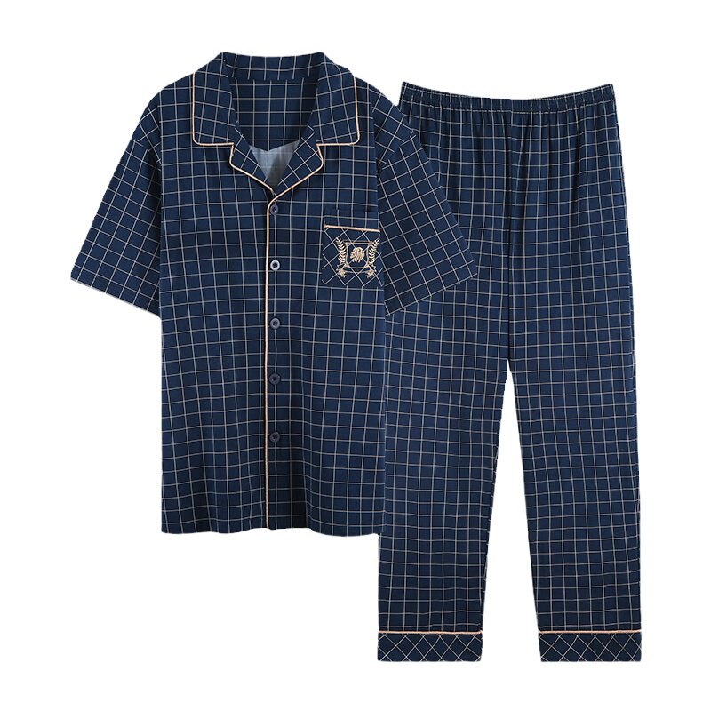 浪莎男士纯棉简约夏季家居服套装