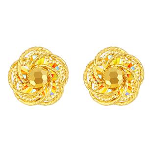 周大生十二花神联名|黄金耳钉女5G足金炫彩耳饰耳环生日礼送女友