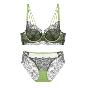 伊丝艾拉大胸内衣女显瘦钢圈聚拢上托性感美背收副乳薄款蕾丝文胸