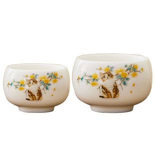 篱缘居羊脂玉主人杯单杯陶瓷品茗杯家用个人喝茶杯茶盏功夫茶具