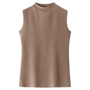 品牌打底衫女正品轻奢高级感内搭可外穿小中立半高领加厚无袖背心