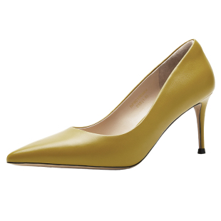 【商场同款】Nine West/玖熙流光琥珀真皮高跟鞋女款尖头细跟单鞋